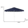 11' Navy And White Polyester Octagonal Tilt Market Patio Umbrella