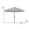 11' Grey Polyester Octagonal Tilt Market Patio Umbrella