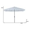 11' Light Grey And White Stripe Octagonal Tilt Market Patio Umbrella