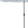 11' Light Grey And White Stripe Octagonal Tilt Market Patio Umbrella