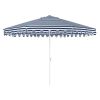 11' Navy And White Stripe Octagonal Tilt Market Patio Umbrella