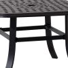 24" Black Square Metal Outdoor Bistro Table With Umbrella Hole