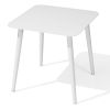 16" White Square Metal Outdoor Side Table