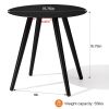 16" Gray Rounded Metal Outdoor Side Table