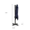 10' Navy Polyester Square Tilt Cantilever Patio Umbrella With Stand