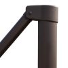 12' Black Polyester Round Tilt Cantilever Patio Umbrella With Stand