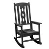 45" Black Heavy Duty Plastic Rocking Chair