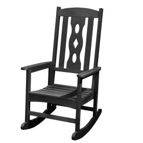 45" Black Heavy Duty Plastic Rocking Chair