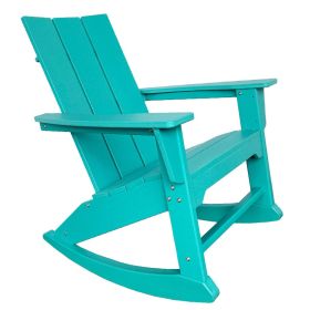 38" Blue Heavy Duty Plastic Rocking Chair