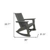 38" Gray Heavy Duty Plastic Rocking Chair