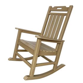 42" Sandy Brown Heavy Duty Plastic Rocking Chair