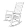 42" White Heavy Duty Plastic Rocking Chair