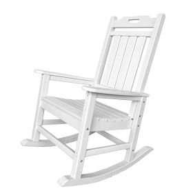 42" White Heavy Duty Plastic Rocking Chair