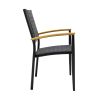 20" Set of Two Gray and Black Metal Indoor Outdoor Dining Chair