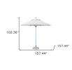 13' White Polyester Round Market Patio Umbrella