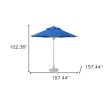 13' Blue Polyester Round Market Patio Umbrella