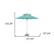 13' Aqua Polyester Round Market Patio Umbrella