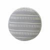 20" Blue Polyester Round Striped Indoor Outdoor Pouf Ottoman