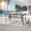 63" Brown and Black Metal Outdoor Dining Table