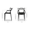 22" Black Heavy Duty Plastic Indoor Outdoor Dining Chair