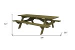 Green Solid Wood Outdoor Picnic Table