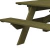 Green Solid Wood Outdoor Picnic Table