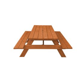 Cedar Chest Solid Wood Outdoor Picnic Table Umbrella Hole