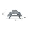 94" Gray Solid Wood Outdoor Picnic Table with Umbrella Hole