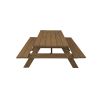 Wood Brown Solid Wood Outdoor Picnic Table Umbrella Hole