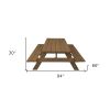 Wood Brown Solid Wood Outdoor Picnic Table Umbrella Hole