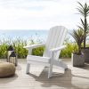 35" White Heavy Duty Plastic Adirondack Chair