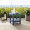 15" Aqua Plastic Outdoor Side Table