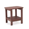 15" Brick Red Plastic Outdoor Side Table