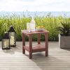 15" Brick Red Plastic Outdoor Side Table