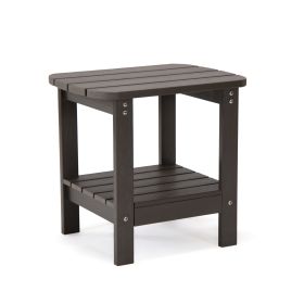 15" Chocolate Plastic Outdoor Side Table