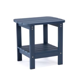 15" Navy Blue Plastic Outdoor Side Table