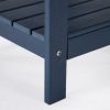 15" Navy Blue Plastic Outdoor Side Table