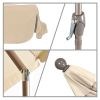 Beige 7.5 Foot Off-White Patio Umbrella with Push Button Tilt and Metal Pole