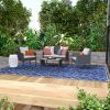 Modern 4-Piece Outdoor Grey Resin Wicker Patio Furniture Set with Cushions