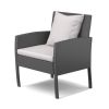 Modern 4-Piece Outdoor Grey Resin Wicker Patio Furniture Set with Cushions