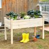 Solid Fir Wood Outdoor Raised Garden Bed Planter Box 2-ft x 4-ft x 30-inch High