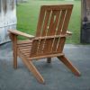 Outdoor Hardwood Square-Back Adirondack Chair with Oversized Contoured Seat