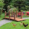 5-Ft Outdoor Fir Wood Garden Bridge with Side Rails in Brown Finish