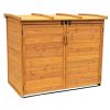 Outdoor 65 x 38 inch Wood Storage Shed for Trash Garbage Recycle Bins