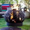 5 Piece Espresso Gas Burning Fire Pit Patio Set