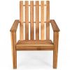 Indoor/Outdoor Acacia Wood Adirondack Lounge Armchair - Natural