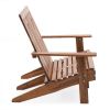 Outdoor 4-ft Adirondack Chair Loveseat Garden Bench in Natural Wood Finish