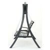 Outdoor Wooden Hanging Porch Swing with Stand in Grey Wood Finish