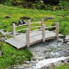 Outdoor 5-Ft Fir Wood Garden Bridge with Handrails