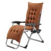 Brown Folding Zero Gravity Chair Recliner with Removable Cushion